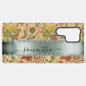 Coque Samsung Galaxy Diamant Green Paisley Calligraphie Nom du monogram (Verso Horizontal)