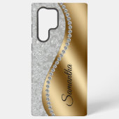 Coque Samsung Galaxy Diamond Faux Bling Or métal Galm personnalisé (Verso)