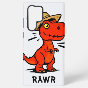 Coque Samsung Galaxy Dino Rouge au Chapeau de Paille - Art de Reptile d