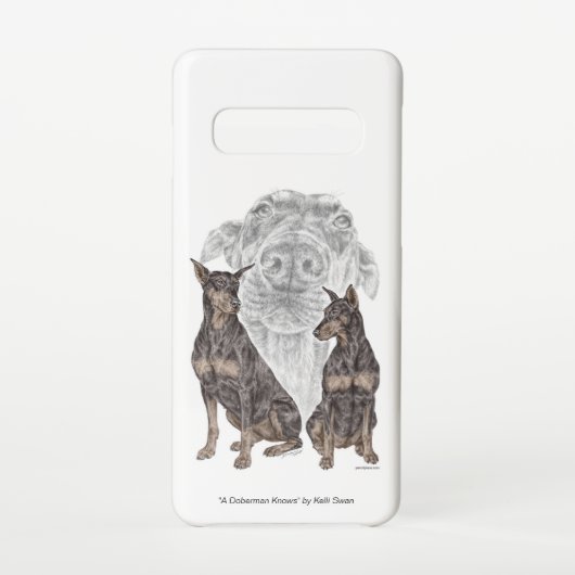 Coque Samsung Galaxy Dobermann noir et feu (Dos)