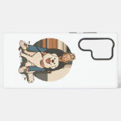 Coque Samsung Galaxy Dog Mom Hugging Fluffy Puppy Cute Pet Moment (Verso Horizontal)