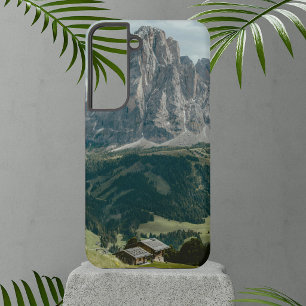 Coque Samsung Galaxy Dolomites et prairie alpine avec chalet