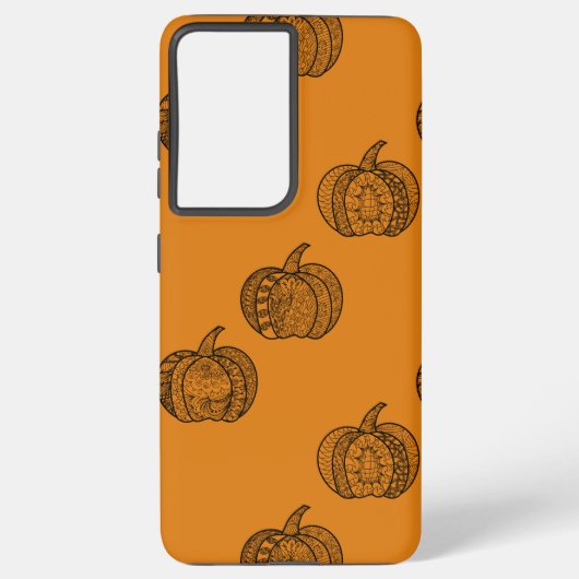 Coque Samsung Galaxy Doodles d'Halloween boho mandala citrouilles Autom (Verso)