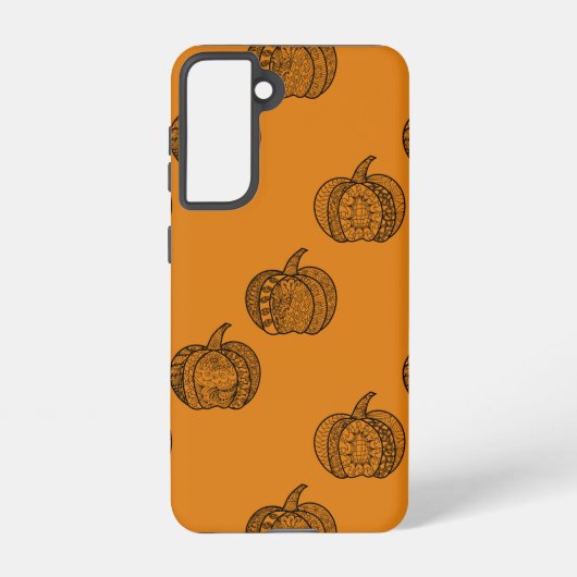 Coque Samsung Galaxy Doodles d'Halloween boho zentangles citrouille Aut (Verso)