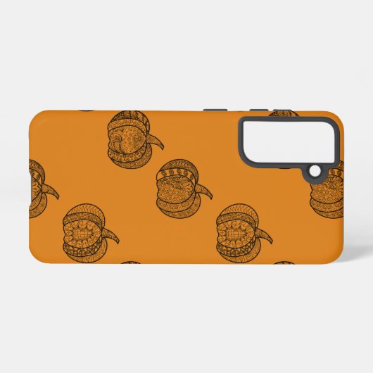 Coque Samsung Galaxy Doodles d'Halloween boho zentangles citrouille Aut (Verso Horizontal)