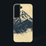 Coque Samsung Galaxy Dossier téléphonique du sommet d'or<br><div class="desc">Une montagne solitaire s'élève dans les tons chauds ocre et beige,  donnant une impression minimaliste mais majestueuse.</div>