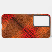 Coque Samsung Galaxy Dragon en Cuir Orange Lumineux (Côté gauche)