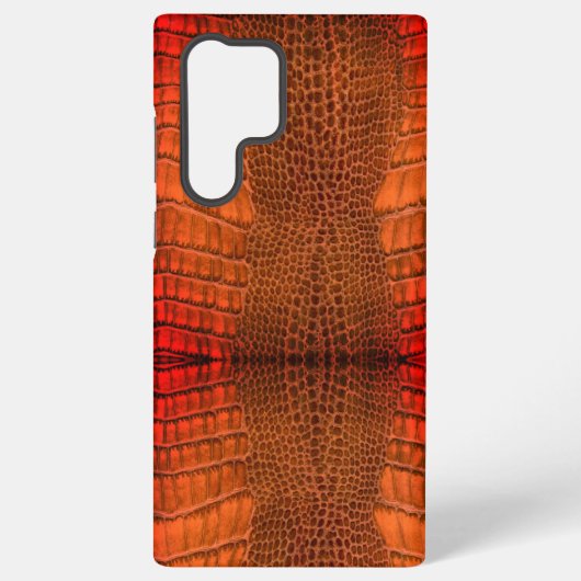 Coque Samsung Galaxy Dragon en Cuir Orange Lumineux (Verso)