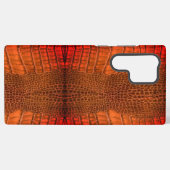 Coque Samsung Galaxy Dragon en Cuir Orange Lumineux (Verso Horizontal)