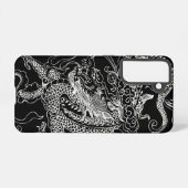 Coque Samsung Galaxy Dragon noir et blanc (Verso Horizontal)