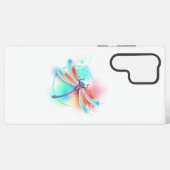 Coque Samsung Galaxy Dragonfly rouge sur l'arrière - plan aquarelle (Verso Horizontal)