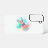Coque Samsung Galaxy Dragonfly rouge sur l'arrière - plan aquarelle (Verso Horizontal)