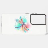 Coque Samsung Galaxy Dragonfly rouge sur l'arrière - plan aquarelle (Verso Horizontal)