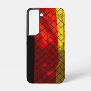Coque Samsung Galaxy Drapeau allemand derrière une clôture à maillons