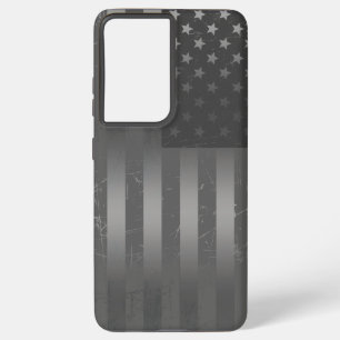 Coque Samsung Galaxy Drapeau américain gris débraillé Arrière - plan mé