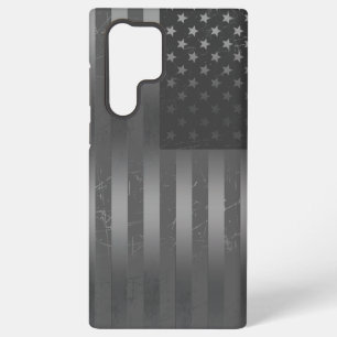 Coque Samsung Galaxy Drapeau américain gris débraillé Arrière - plan mé