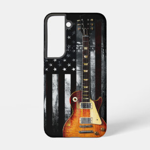Coque Samsung Galaxy Drapeau Américain Rétro Rock N Roll Guitare