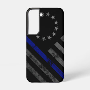 Coque Samsung Galaxy Drapeau américain vintage Blue Line Betsy Ross