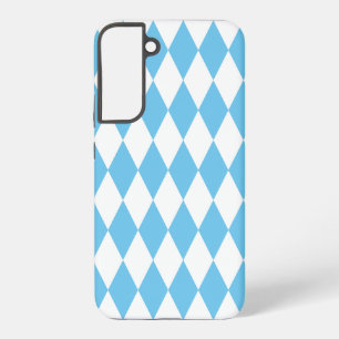 Coque Samsung Galaxy Drapeau bleu et blanc Bavière Rhombus Motif