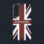 Coque Samsung Galaxy Drapeau britannique vintage Union Jack fierté angl<br><div class="desc">Drapeau Union Jack britannique vintage fierté anglaise Samsung Galaxy S22 Coque. Cool UK flag design personnalisé avec votre texte. Drapeau défraîchi du Royaume-Uni,  Grande-Bretagne,  Angleterre.</div>