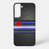 Drapeau de fierté en cuir SlipperyJoe's noir bleu 