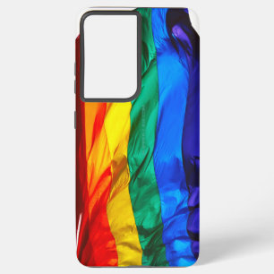 Coque Samsung Galaxy Drapeau de la fierté gay de SlipperyJoe's agitant 