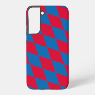Coque Samsung Galaxy Drapeau diamant Bavière bleu et rouge