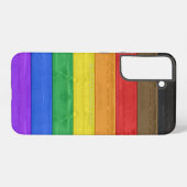 Coque Samsung Galaxy Drapeau gay pride inclusif SlipperyJoe ru texturé (Verso Horizontal)
