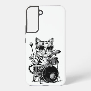 Coque Samsung Galaxy Drum kitten chat jouer rock and roll Drum Music
