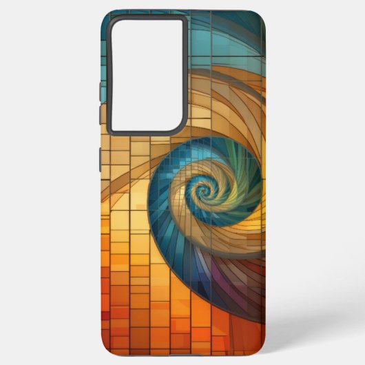 Coque Samsung Galaxy Dubman Does Design: Glowing Fibonacci Spiral Art (Verso)