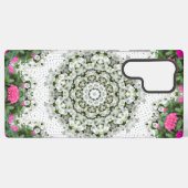 Coque Samsung Galaxy Eau du jardin Fontaine Fleurs roses Mandala Design (Verso Horizontal)