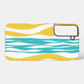 Coque Samsung Galaxy Ebb et flux - Turquoise & Jaune (Verso Horizontal)