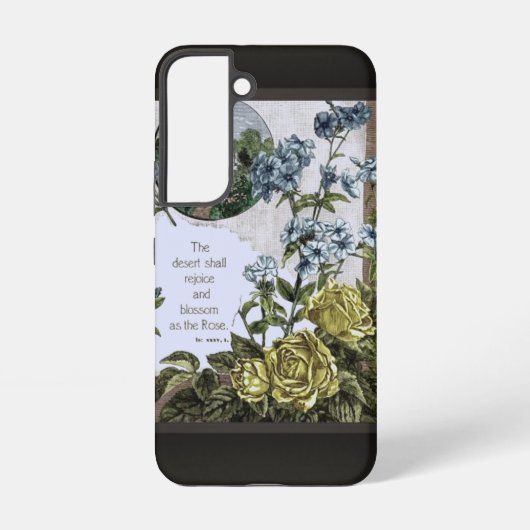 Coque Samsung Galaxy Écriture avec des roses (Verso)