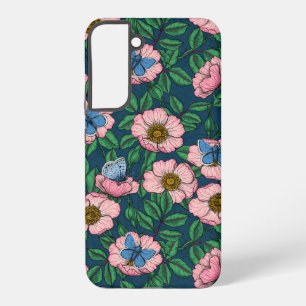 Coque Samsung Galaxy Églantier et papillons