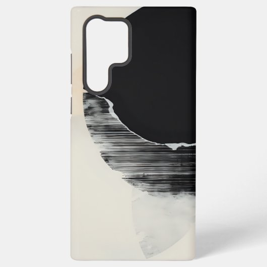 Coque Samsung Galaxy Élégance Abstraite : Fusion caustique du noir et d (Verso)