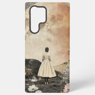 Coque Samsung Galaxy Élégance au Clair de Lune - Vue Arrière d'une Femm