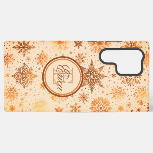 Coque Samsung Galaxy Élégance rayonnante de flocon de neige doré (Verso Horizontal)
