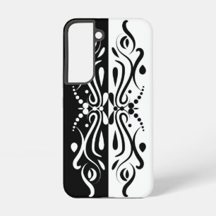 Coque Samsung Galaxy Élégant Abstrait Noir et Blanc de Style Harlequin