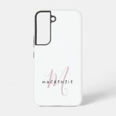 Coque Samsung Galaxy Élégant blanc blanc blanc clair rose Script Monogr (Verso)