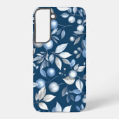 Coque Samsung Galaxy Elegant Blue Botanical Floral Pattern (Verso)