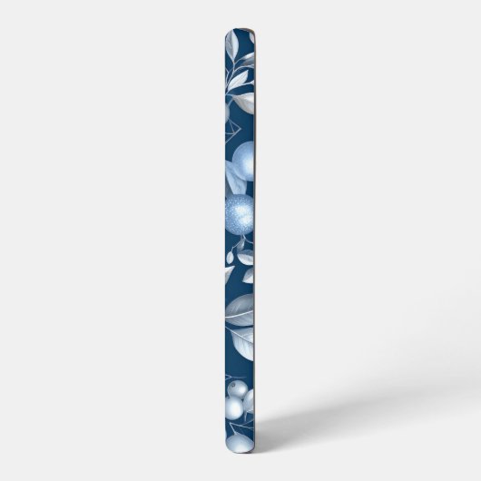 Coque Samsung Galaxy Elegant Blue Botanical Floral Pattern (Côté gauche)