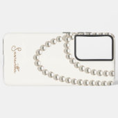 Coque Samsung Galaxy Elégant collier Pearl blanc (Côté gauche)