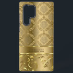 Coque Samsung Galaxy Élégant Damas d'or métallique et dentelle<br><div class="desc">Elégante ceinture ornée,  vintage damas florales et dentelle dans les tons or métallique. monogramme personnalisé. Demandez toute couleur que vous voulez en m'envoyant un courriel.</div>