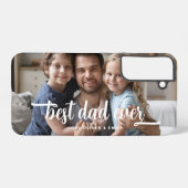 Coque Samsung Galaxy Elegant Meilleur Papa Jamais Script Photo (Verso Horizontal)