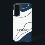 Coque Samsung Galaxy Elégant & moderne bleu & blanc<br><div class="desc">Elégant et moderne Samsung Coques,  Galaxy S21 Coques & Ordinateur portable et coque iphone</div>