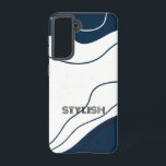 Coque Samsung Galaxy Elégant & moderne bleu & blanc<br><div class="desc">Elégant et moderne Samsung Coques,  Galaxy S21 Coques & Ordinateur portable et coque iphone</div>