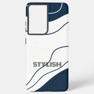 Coque Samsung Galaxy Elégant & moderne bleu & blanc