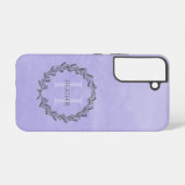 Coque Samsung Galaxy Élégant monogramme de couronne | Violet (Verso Horizontal)
