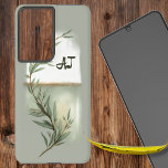 Coque Samsung Galaxy Élégant monogramme Eucalyptus<br><div class="desc">Aquarelle eucalyptus sprig sur un arrière - plan sage avec vos initiales.</div>