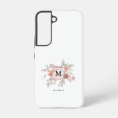 Coque Samsung Galaxy Élégant Monogramme floral rose pâle (Verso)